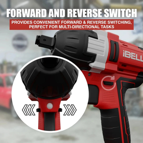 iBELL 20V Cordless Impact Wrench BW20-50 | 1/2 Inch Drive | 500Nm Brushless Motor with Li-Ion Battery