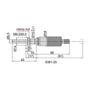 INSIZE Micrometer Head 0-25mm 6381-25W | Precision Mechanical Measuring Head with Ratchet Stop