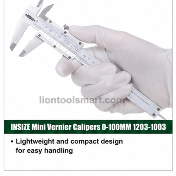 Insize Mini Vernier Calipers 0-100mm 1203-1003 | Precision Electronic Measuring Tool