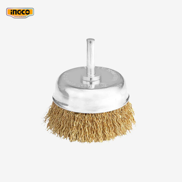Ingco 2 Inch/50mm Wire Cup Brush WB30501 | 1/4 Inch Shank Steel Wire Brush for Drill