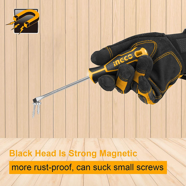 Ingco 6Pcs Combination Screwdriver Set HKSD0628 | CR-V Steel Slotted & Phillips Screwdriver Kit