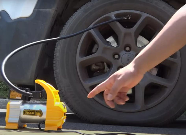 Ingco Auto Air Compressor 140 PSI 12V AAC1408 | Portable DC Tyre Inflator with LED Light