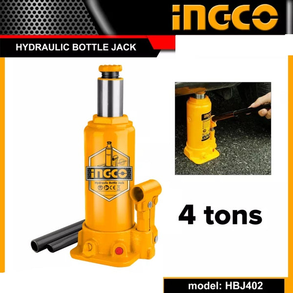 Ingco 4Ton Hydraulic Bottle Jack HBJ402 | Heavy Duty Car Lifting Jack with Safety Valve