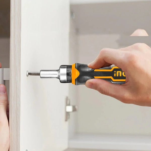 Ingco HKSDB0558 55Pc Screwdriver Bit Set | 3 Way Ratchet Handle, 41 Bits, (1/4Inch) 9 Sockets with Premium Quality