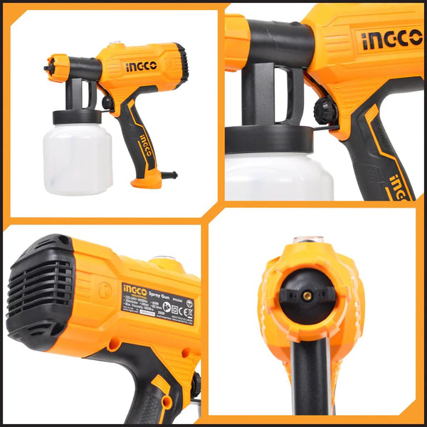 Ingco SPG3508 HVLP Electric Spray Gun 800ml 450W | High Volume Low Pressure Paint Sprayer