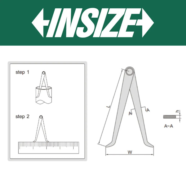 Insize Inside Calipers 18-300mm 7240-300 | Precision External Measuring Tool
