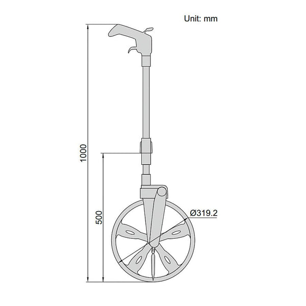 Insize Measuring Wheel 0.1-9999.9m 7145-1 | Precision Distance Measuring Tool