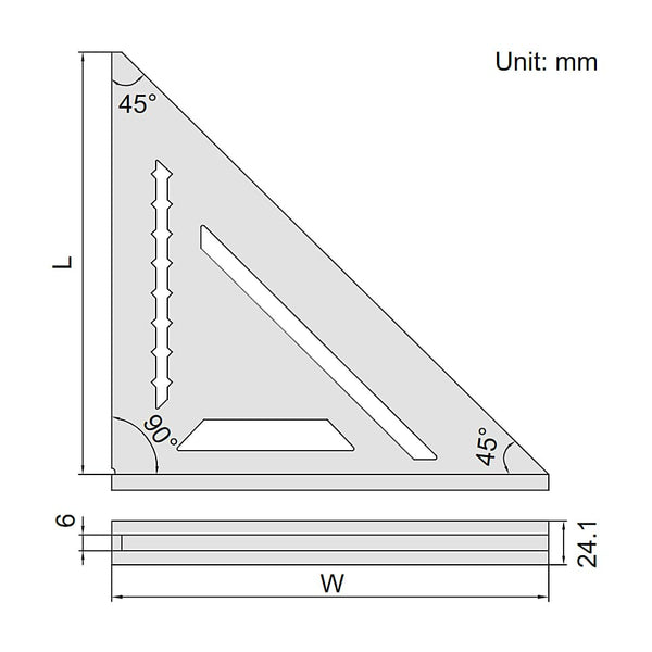 Insize Plastic Angle Square 0-7Inch/0-90° 2282-180 | Precision Angle & Square Measuring Tool