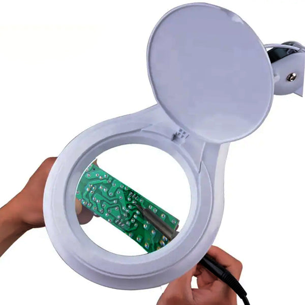 Insize Table Magnifier with Illumination 7516-5D | High Power Inspection & Magnifying Tool