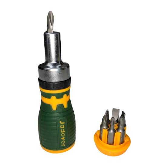 Jadever JDSS8608, 8 in 1 Screwdriver Set, Stubby Ratchet Screwdriver, Ratchet Screwdriver Set, Cr-V Screwdriver Set, Screwdriver Bits, Phillips Screwdriver Bits, Torx Bits, Slotted Bits, Hand Tools, Workshop Tools, Maintenance Tools, DIY Tools, Mechanical Tools, Electrical Tools