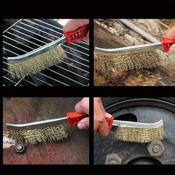 Jon Bhandari Brass Wire Hand Brush 10Inch | Heavy Duty Cleaning Brush