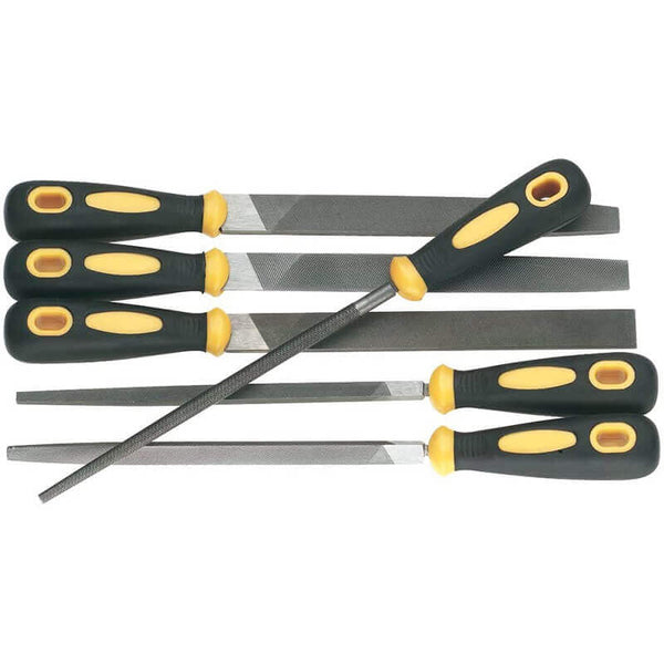 Jon Bhandari File Set 6Pcs with Handle 6Inch F-001 | Precision Hand File Set