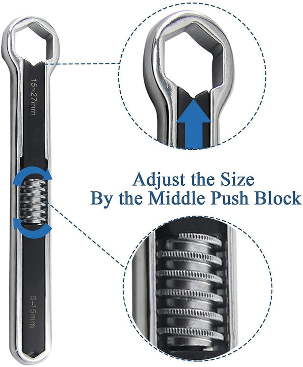 Lion Large Linked Wrench 5-27mm | Double Open End Multi-Size Wrench for Nuts & Bolts