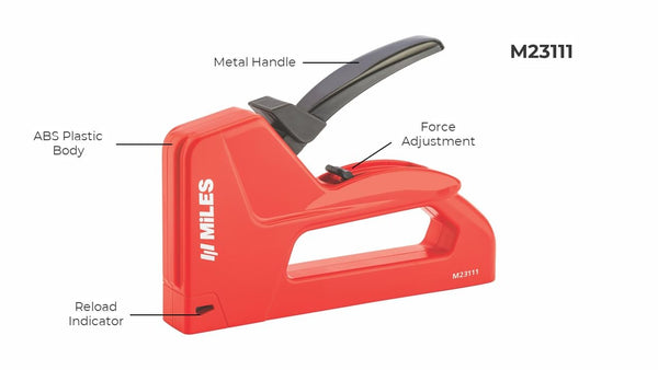 MILES M23111 Heavy Duty Staple Gun | Manual Gun Tacker for Upholstery, Wood, Fabric & DIY Projects