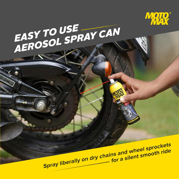 Motomax, Motomax Chain Lube, 100ml Chain Lube, Chain Lube Spray, Chain Lubricant, Chain Oil, Bike Chain Lube, Bike Chain Lubricant, Motorcycle Chain Lube, Motorcycle Chain Oil, Sprocket Lubricant, Bike Sprocket Lubricant, O-Ring Chain Lube, Non O-Ring Chain Lube, Aerosol Chain Lube, Chain Protection Spray, Chain Maintenance Spray, Corrosion Protection Lubricant, Rust Protection Chain Lube, Bike Maintenance Product, Motorcycle Maintenance, Automotive Lubricant, Bike Care Product, Chain Maintenance Product, C