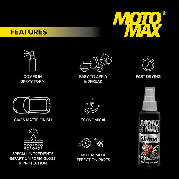 Motomax, Motomax Shiner, 100ml Shiner, Car Shiner, Automotive Shiner, Car Polish, Car Shine Product, Dashboard Shiner, Dashboard Polish, Plastic Shiner, Plastic Polish, Vinyl Shiner, Rubber Shiner, Tyre Shiner, Tyre Polish, Car Interior Shiner, Automotive Shine Spray, Car Detailing Product, Bike Shiner, Motorcycle Shiner, Vehicle Shine Product, Car Care Products, Automotive Surface Dressing, Motomax Car Care