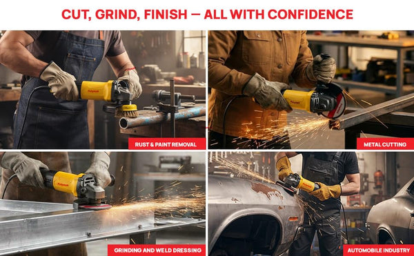 Polymak Angle Grinder 1050W 4 Inch PMAG4-1050B | Metal Cutting, Grinding, Fabrication & Construction Applications