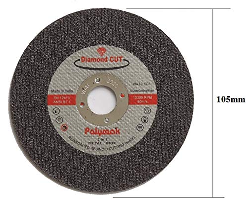 Polymak Cut Off Wheel 4 Inch CO105X1 Diamond Cut (Black) | Metal Cutting, Fabrication & Industrial Applications | Price for 10Pcs