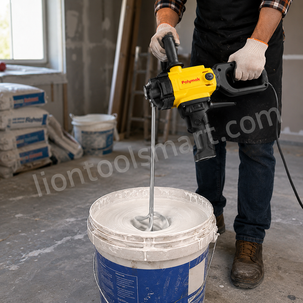 Polymak Variable Speed Paint Mixer 880W PM12EM-DY | Paint, Putty, Mortar, Adhesive & Construction Material Mixing Applications