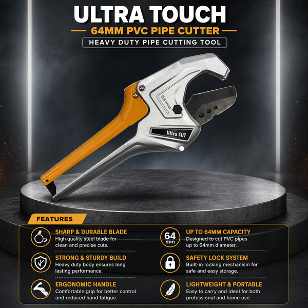 Ultra Touch 64mm PVC Pipe Cutter | Heavy Duty Pipe Cutting Tool