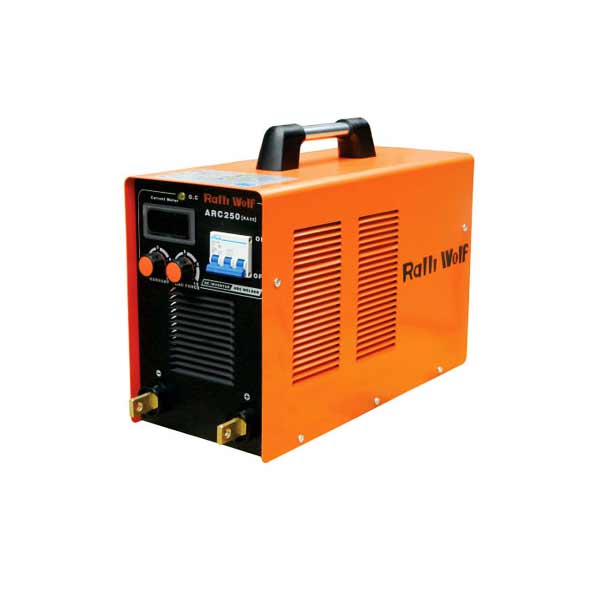 Ralli Wolf RA25 ARC 250 250A MOSFET inverter welding machine with 415V three-phase input for industrial fabrication and maintenance work.
