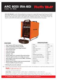 Ralli Wolf RA60N ARC 600I 600A heavy-duty IGBT inverter arc welding machine, 415V three-phase industrial welder.