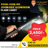 RISING ZOOM 400 700M Zoomable Aluminium Flashlight – 5 Lighting Modes