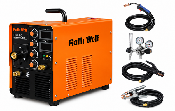 Ralli Wolf RM20 MIG 200S 200A IGBT inverter welding machine with built-in wire feeder and MMA welding facility, 220V single phase