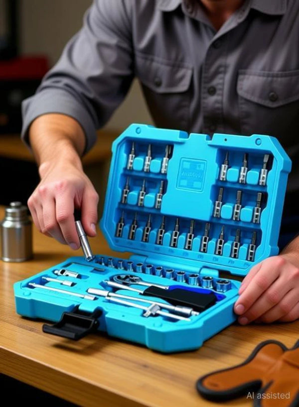 Taparia 46Pcs 1/4Inch Socket Set in Blow Moulding Box | Professional Tool Kit