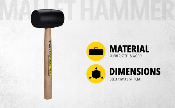 Stanley, Stanley STHT57528-8, Stanley Rubber Mallet, 680Gms Rubber Mallet, 24 Oz Rubber Mallet, Soft Face Hammer, Rubber Hammer, Wood Handle Mallet, Tile Installation Hammer, Woodworking Mallet, Flooring Mallet, Automotive Rubber Hammer, Furniture Assembly Tools, Construction Hand Tools, Industrial Maintenance Tools, Professional Rubber Mallet, Stanley Hand Tools, Non Marring Hammer, Lion Tools Mart