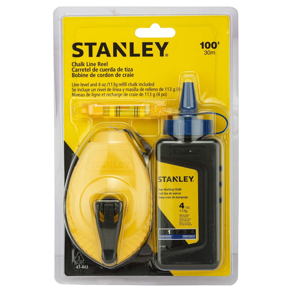 Stanley, Stanley STHT47-443, Stanley 47-443, Stanley Chalk Line Set, 30M Chalk Line, Chalk Line Reel, Marking Chalk Reel, Construction Layout Tool, Masonry Chalk Line, Flooring Layout Tool, Tile Marking Tool, Blue Chalk Line, Polyester Chalk Line, Survey Marking Tool, Roofing Layout Tool, Carpentry Measuring Tool, Professional Chalk Reel, Stanley Measuring Tools, Lion Tools Mart