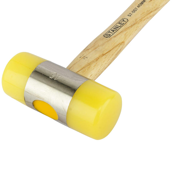 Stanley, Stanley 57-057, Stanley Soft Face Hammer, 45mm Soft Face Hammer, Soft Face Mallet, Plastic Face Hammer, Replaceable Face Hammer, Wooden Handle Hammer, Assembly Hammer, Automotive Soft Hammer, Woodworking Hammer, Machinist Hammer, Engineering Hand Tools, Non Marring Hammer, Workshop Hammer, Professional Soft Face Hammer, Stanley Hand Tools, Lion Tools Mart
