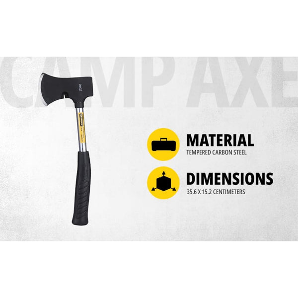 Stanley, Stanley 54-105, Stanley Camp Axe, 560Gms Camp Axe, 20 Oz Camp Axe, Steel Shaft Axe, Camping Axe, Wood Cutting Axe, Bushcraft Axe, Firewood Chopping Axe, Garden Axe, Outdoor Hand Tools, Carbon Steel Axe, Landscaping Tools, Woodworking Axe, Professional Camp Axe, Stanley Hand Tools, Camping Equipment, Lion Tools Mart