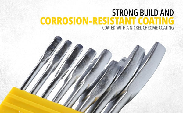 Stanley 70-963E 8 Pcs Combination Spanner Set made from Chrome Vanadium steel with Maxi-Drive™ anti-slip technology. Ideal for automotive repair, workshops, garages, mechanical servicing, and industrial maintenance.