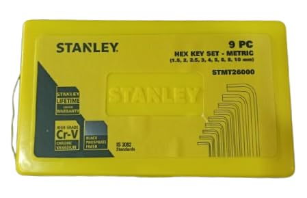 Stanley STMT26000, Stanley Hex Key Set, Stanley Allen Key Set, 9Pcs Metric Hex Key Set, Metric Allen Key Set, Chrome Vanadium Hex Keys, Allen Wrench Set, Hex Key Box Set, Mechanical Hand Tools, Automotive Repair Tools, Bicycle Repair Tools, Industrial Maintenance Tools, Workshop Tools, Furniture Assembly Tools, Engineering Hand Tools, DIY Tool Kit, Professional Hex Key Set, Stanley Professional Tools, Metric Allen Wrench Set, Lion Tools Mart