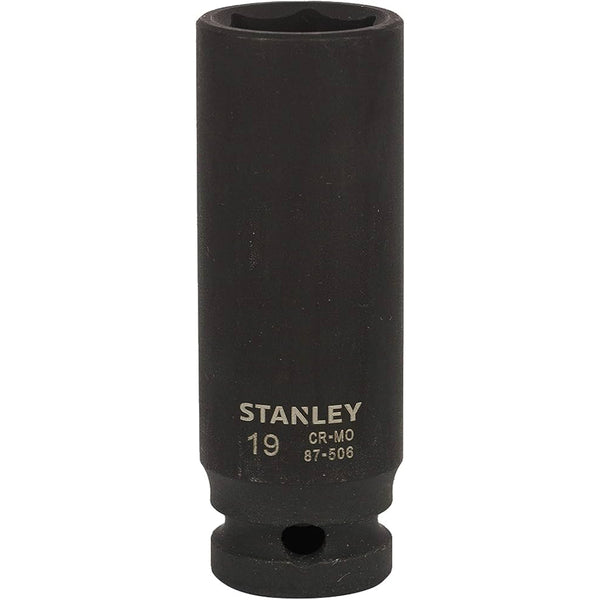Stanley, Stanley Deep Impact Socket, Stanley 1/2 Inch Drive Socket, Deep Impact Socket, Impact Socket, 1/2 Inch Socket, 6 Point Impact Socket, Chrome Molybdenum Socket, Cr-Mo Socket, Black Impact Socket, Automotive Socket, Garage Tools, Workshop Tools, Heavy Duty Socket, Mechanic Socket, Industrial Socket, Stanley Hand Tools, Lion Tools Mart, STMT87501-8B | 14mm, STMT87504-8B | 17mm, STMT87506-8B | 19mm, STMT87507-8B | 21mm