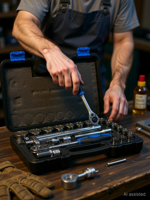 TATA SCS001 24Pcs Socket Set | 1/2 Inch Square Drive | Professional Ratchet Socket Tool Kit