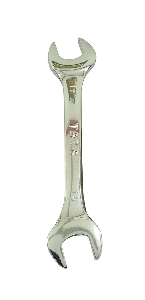 TATA Chrome Finished Double Open Ended Spanner | Professional Double Open Jaw Spanner | Metric Wrench