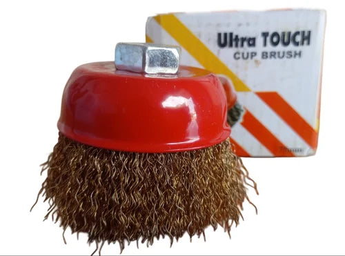 Ultra Touch 4 Inch/100mm Brass Coated Cup Brush