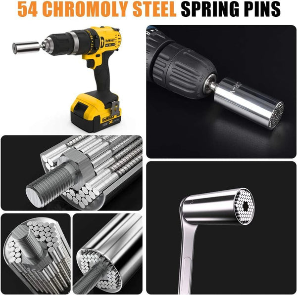 Multi-Function Universal Socket Adapter Set | Self-Adjusting Grip Socket Tool Kit