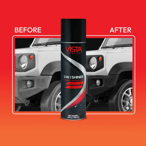 Vista, Vista 3-in-1 Shiner, 450ml 3-in-1 Shiner, 3-in-1 Car Shiner, Car Shiner, Automotive Shiner, Dashboard Shiner, Dashboard Polish, Car Dashboard Polish, Plastic Shiner, Plastic Polish, Vinyl Shiner, Vinyl Polish, Rubber Shiner, Rubber Polish, Car Interior Shiner, Interior Trim Polish, Car Shine Product, Automotive Shine Restorer, Car Detailing Product, Automotive Detailing Product, Car Care Products, Vehicle Care Products, Car Wash Products