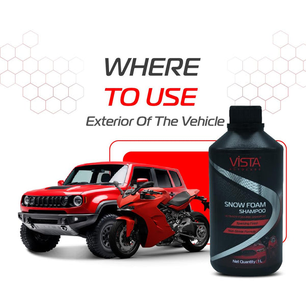 Vista Auto Care Snow Foam Shampoo 1000ML | Paint Safe & Removes Tough Dirt