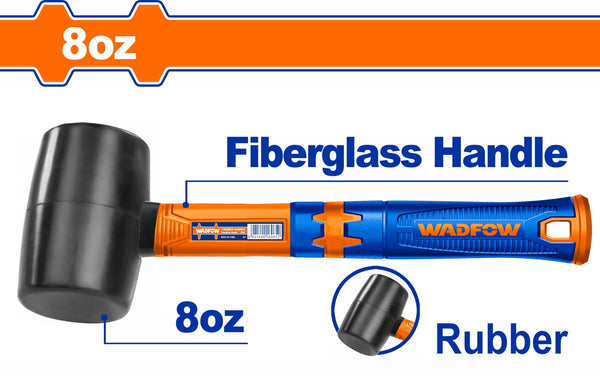 Wadfow, Wadfow WHM7301, WHM7301, Rubber Hammer, 220g Rubber Hammer, 8oz Rubber Hammer, Rubber Mallet, Wadfow Rubber Hammer, Non Marring Hammer, Non Sparking Hammer, Fiberglass Handle Hammer, Rubber Mallet Hammer, Tile Hammer, Tile Installation Hammer, Furniture Assembly Hammer, Woodworking Hammer, Workshop Hammer, Construction Hammer, Automotive Rubber Hammer, Hand Tools, Professional Rubber Hammer