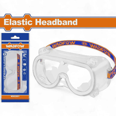 Wadfow White Safety Goggles with Elastic Headband WSG2801 | Anti-Impact Protective Glasses