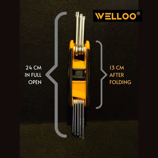 Welloo HKF2008 8Pcs Hex Key Set | 8 Different Sizes of Torque Repair Tool Set