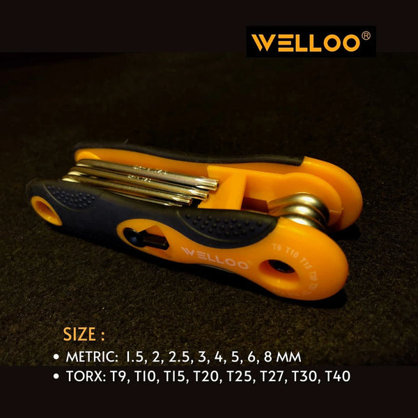 Welloo HKF2008 8Pcs Hex Key Set | 8 Different Sizes of Torque Repair Tool Set