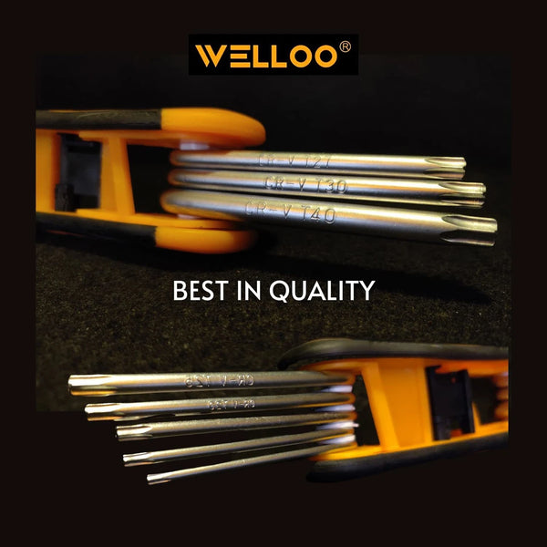 Welloo HKF2008 8Pcs Hex Key Set | 8 Different Sizes of Torque Repair Tool Set