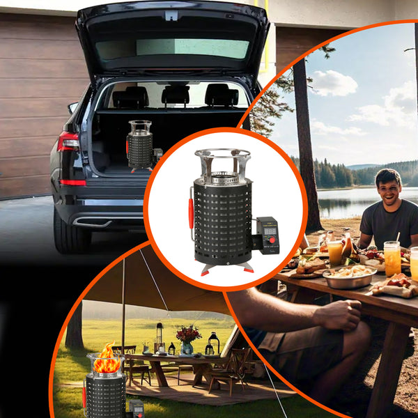 Electronic Wood Stove – Smokeless, Portable Stainless Steel Cooking Stove | No Smoke, Only Heat! Electric Wood Burning Stove | புகை இல்லாத எலக்ட்ரிக் அடுப்பு