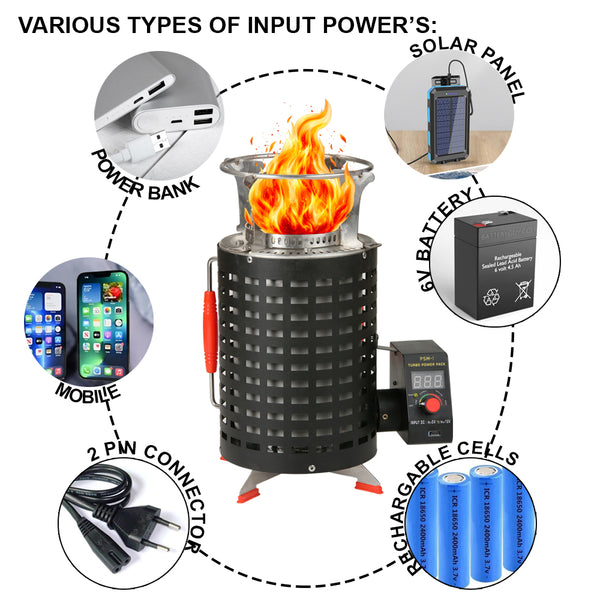 Electronics Wood Stove Smoke Free Cooking Stove PSM-1 Stove for Indoor & Outdoor Cooking Stainless Steel Heavy Duty 12 Months Warranty