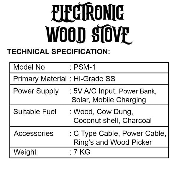 Electronic Wood Stove – Smokeless, Portable Stainless Steel Cooking Stove | No Smoke, Only Heat! Electric Wood Burning Stove | புகை இல்லாத எலக்ட்ரிக் அடுப்பு